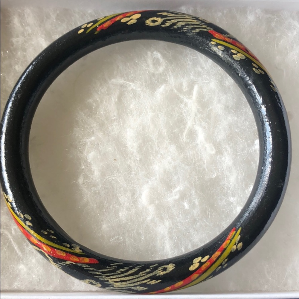 Vintage Native Wood Bangle Bracelet